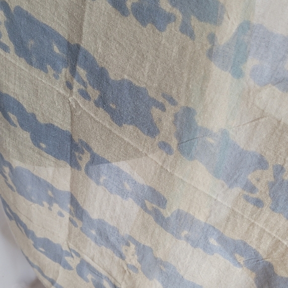 Unique American Flag Pastel Blue & Green on Tan Shawl/Shrug/Vest - OS Fits Most - Picture 6 of 11